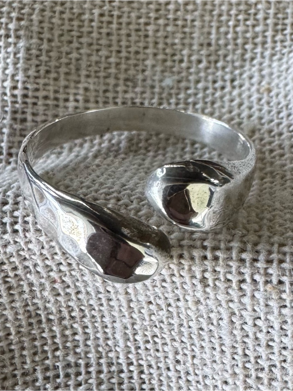 Silver Sculptural Open Statement Ring - Picture 5 of 6